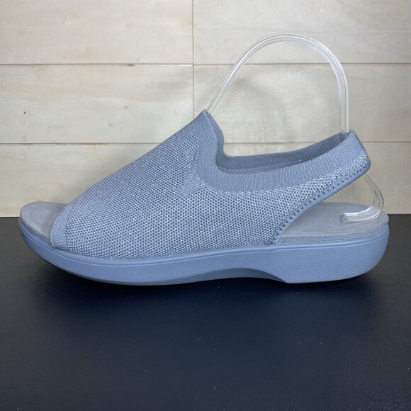 Traq Alegria Barett Knit Slip-On Grey Silver Women's Size 9 Shoes EU39 Slingback - Picture 4 of 11